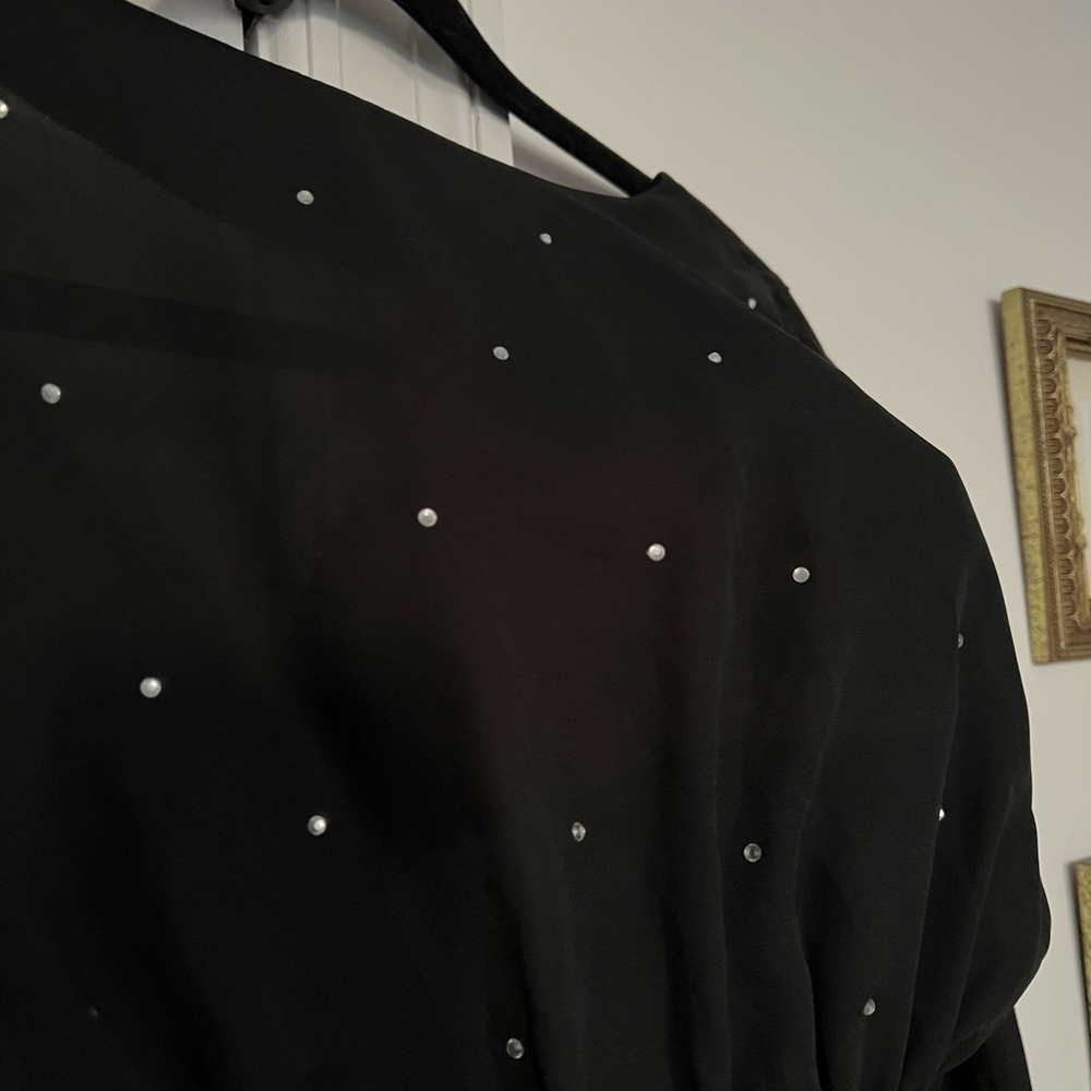 Rhinestone Crop With Custom Button Front Closure - image 3